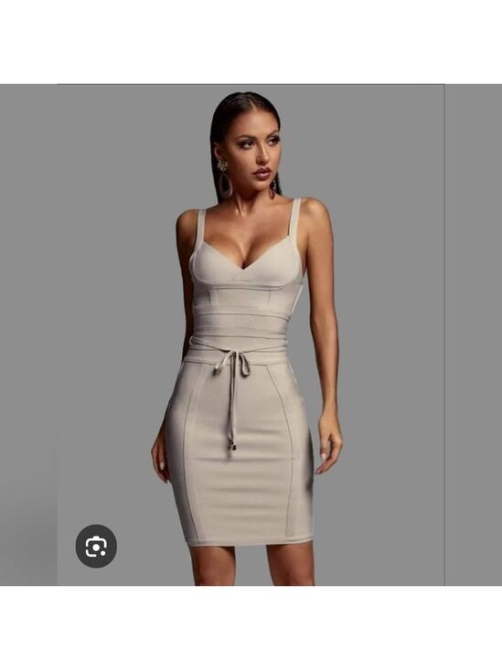 Bella Barnett Dresses & Skirts - Bella Barnett Cut Out Bodycon Evening Dress Beige Large
